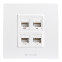 Type 86 concealed four-port 10G network panel CAT7 computer broadband information socket four-digit Category 7 network cable socket
