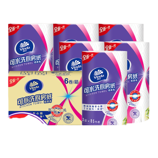 Rouleau de cuisine lavable Vinda 85 sections*6 rouleaux