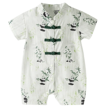 Baby summer clothes newborn baby boy jumpsuit summer full moon hundred days thin section romper Chinese style