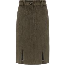COCOBELLA design slit light corduroy skirt autumn and winter retro college style A-line skirt HS553
