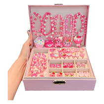 Strawberry Bear Childrens Necklace Gift Box 3-9 Years Old Baby Princess Bracelet Ring 6 Little Girls High-End Jewelry Box Gift