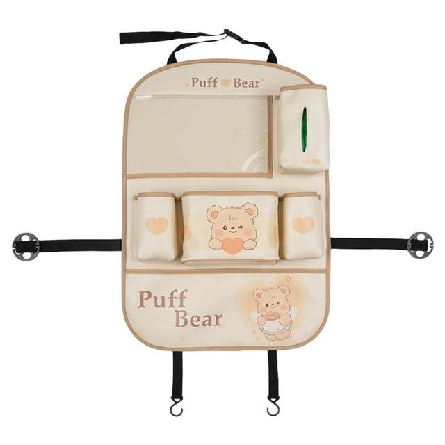 Car seat back storage bag cute little bear