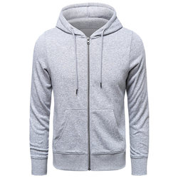 ຄຸນະພາບສູງ 300g ໜັກ terry hooded zipper sweatshirt cardigan men's sports coat thin hoodie can customize