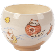 (Self-operated) Japanese imported Namikawa handmade mug Kiyomizu-yaki cute ceramic tea cup hand-painted tea bowl