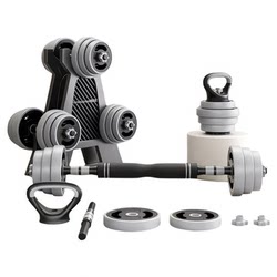 Dumbbell Men's Fitness Home Equipment Adjustable Weight Combination Set 20kg Kettlebell Barbell Youth Dormitory Workout