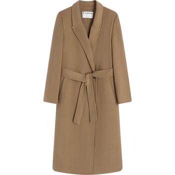 Lapel mid-length woolen jacket for commuting