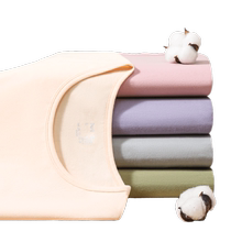 Catman womens autumn clothes and long trousers suit linen clothes and linen pants antibacterial thermal underwear bottoming pure cotton sweater thin winter
