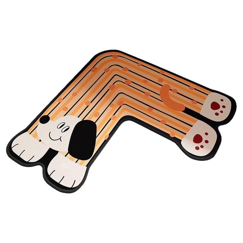 Kitchen corner floor mat L-shaped diatom mud absorbs water and oil