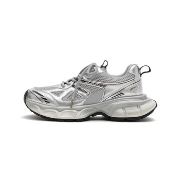 Women's thick-soled dad shoes autumn silver sneakers