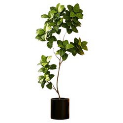 Bionic Plant Alpine Banyan Pu High-End Light Luxury Artificial Green Plant Living Room Indoor Fake Flower Tree Large Floor-Standing Potted Plant