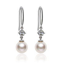 (Self-operated) Idokawa Freshwater Pearl Earrings Womens Sterling Silver Earrings Akoya Australian White Unique Niche Earrings