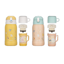 Thermos childrens thermos cup baby straw cup direct drinking cup male and female student water cup 316 stainless steel 550ml