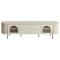 Quanyou Home French cream style TV cabinet living room home wall-mounted tempered glass TV cabinet 670265