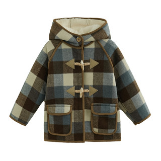 砚台家童装儿童保暖加绒加厚棉衣2025冬装新款复古时尚牛角扣大衣