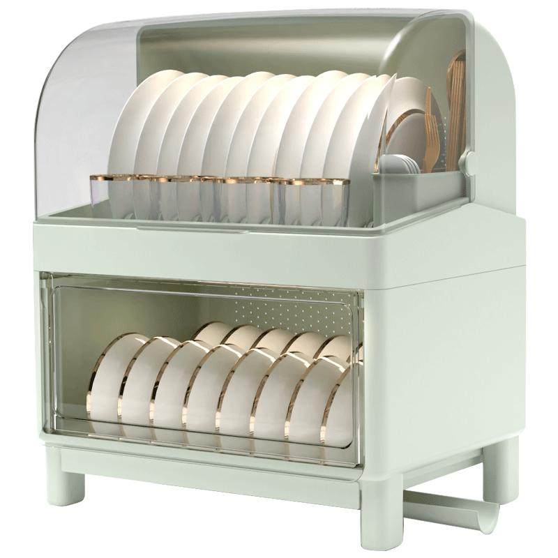Kitchen bowl rack storage box with lid to store tableware plastic