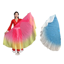 Fishbone fan square dance children and adults Yangko dance performance special gradient color cartilage fan dance props increase