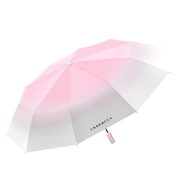 Umbrella automatic gradient sun umbrella black plastic sun protection umbrella wind-resistant rain or shine dual-use umbrella fully automatic large parasol