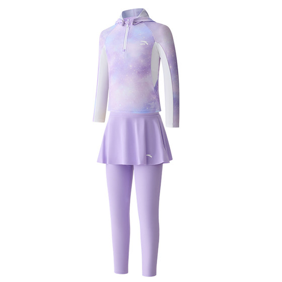 
Anta children's swimsuit split girl long sleeves trousers conservative sun protection surfing suit medium big children's beach vacation swimsuit