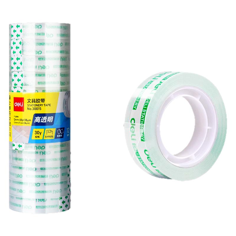 Deli transparent tape is highly transparent, strong adhesive and easy to tear