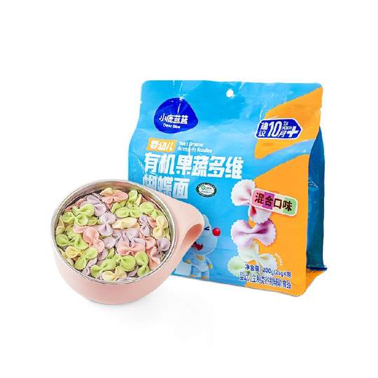 小鹿蓝蓝有机蝴蝶面粒粒面碎碎面短面宝宝婴儿辅食儿童营养面条