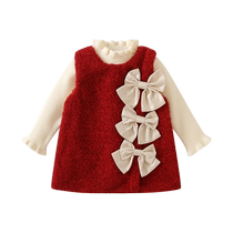 Girls dresses autumn and winter clothes childrens princess dresses babys birthday and first-year dresses New Years Eve New Years Eve New Years greetings dresses
