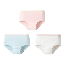 Balabala girls underwear cotton boxer childrens triangle shorts boys and babies without clip PP skin-friendly three-pack