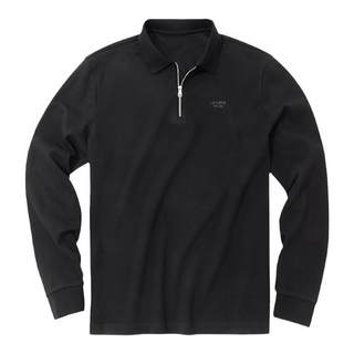 MrBu布先生暖燚绒半拉链翻领长袖男秋冬字母印花Polo衫BT15321