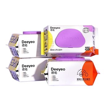 Deyou baby wipes paper without any irritation, weak acidity, newborn hand and mouth special household large bag thickened
