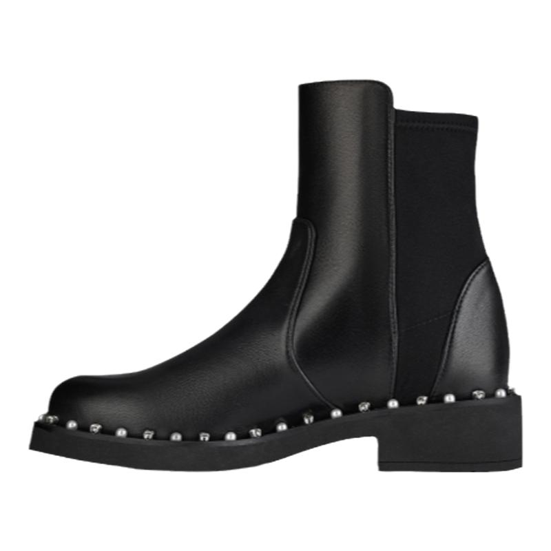 SW2025 new square heel short boots women's chimney boots