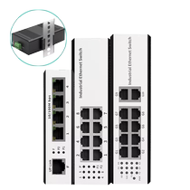 品韦  工业级5口8口16口24口百兆千兆交换机导轨式五口网络交换器以太网非管理型网络分流器监控工业交换机