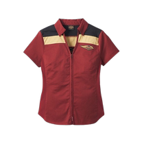 Harley-Davidson 120th Anniversary Womens Zipper Short Sleeve Motorcycle Riding American Style Autumn and Winter Slim Fit Shirt