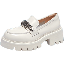 Camel Outdoor Shoes Womens Shoes 2024 Autumn and Winter New Leather Shoes Womens British Style Thick Sole Deep Mouth Single Shoes Genuine Leather Loafers