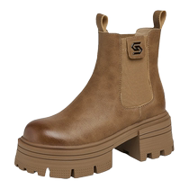 Samedi le fond épais Martin bottes femme 2023 nouvelle Inlenga suède véritable cuir petit rehautde loutillage extérieur en bottes courtes