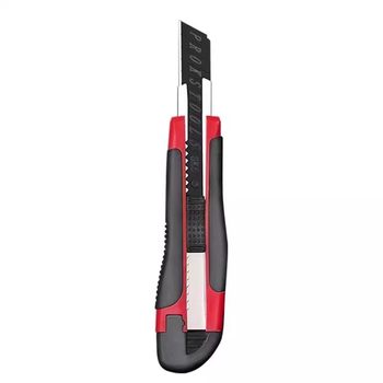 Rubberized black blade utility knife for express delivery