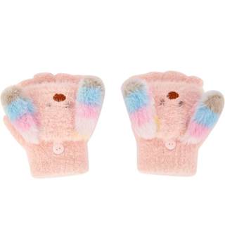 巴拉巴拉儿童手套男童女童2025新款毛绒小狗造型翻盖冬季加厚五指