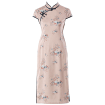 DPLAY Xia Xin Chinese-style retro slim-fitting modified cheongsam slit dress that can be worn daily