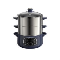 Bear stainless steel electric steamer multi-functional household three-layer steaming all-in-one intelligent timed steam large-capacity cooking pot