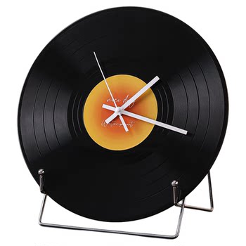 Medieval style retro vinyl record clock desktop ornament