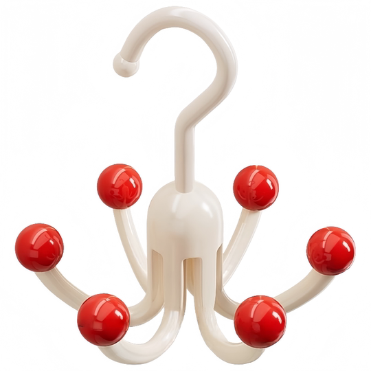 Dopamine rotating six-prong hook wardrobe bag rack