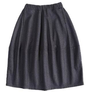 冬季复古呢子半身长裙女秋冬花苞裙大摆裙灰色毛呢半身裙女装冬裙
