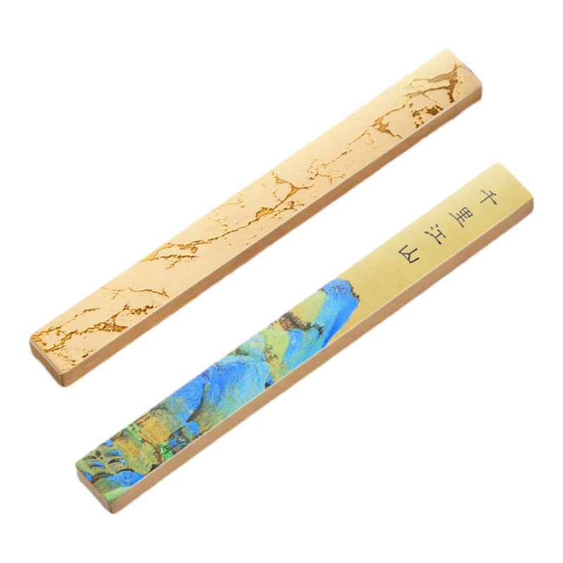 千里江山】黄铜实心镇纸镇尺文房四宝专用镇尺压纸书法毛笔字压条摆件