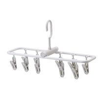 Foldable clothes drying rack for drying socks one hook and multiple hanging household multi-clip balcony cool socks multi-function 1805