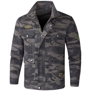 男士电焊劳保工作服男装套装工地建筑纯棉耐磨焊工迷彩单件上衣