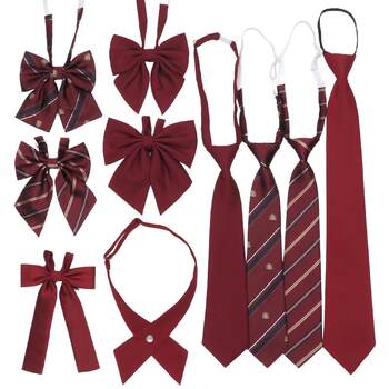 Burgundy tie preppy style bow tie