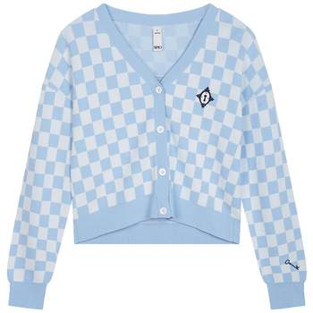 SPAO Disney Alice ຮ່ວມພາກຮຽນ spring ໃຫມ່ ຄໍ V-neck checkerboard cardigan/sling SPCKC23D02