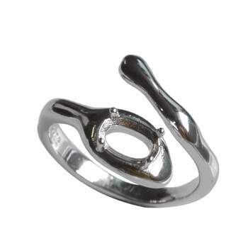 Yanzijia pointed base 5*7 gemstone sterling silver ring setting