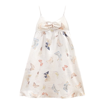 Gukoo Nutshell Pajamas Womens Nightgown Summer Blooming Butterfly New Chinese Style Suspender Dress Can Be Weared Outside Home Clothes