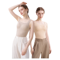 Warm base layer for women with chest pads no need to wear bra all-in-one base layer close-fitting heating vest plus velvet 2024 new style