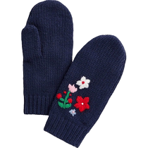 MiniBoden gloves childrens knitted embroidered warm gloves British imported childrens clothing 2022 autumn and winter new