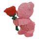 Cute flower-giving bear, pony and dangdang building blocks